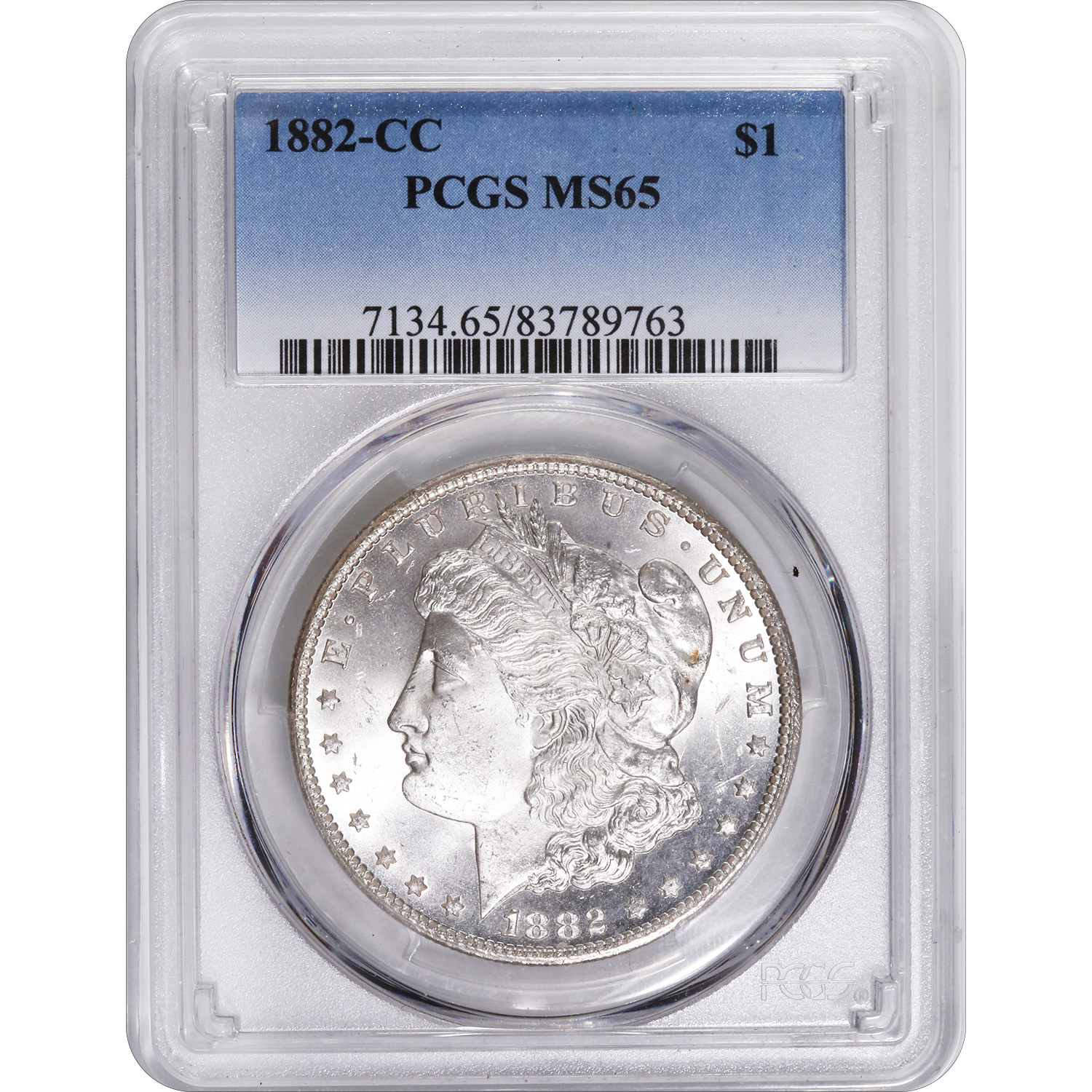 Certified Morgan Silver Dollar 1882-CC MS65 PCGS