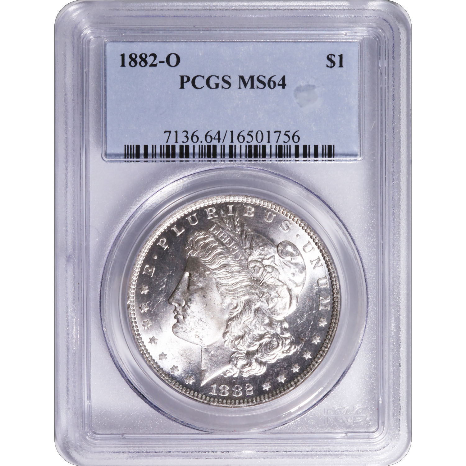 Certified Morgan Silver Dollar 1882-O MS64 PCGS