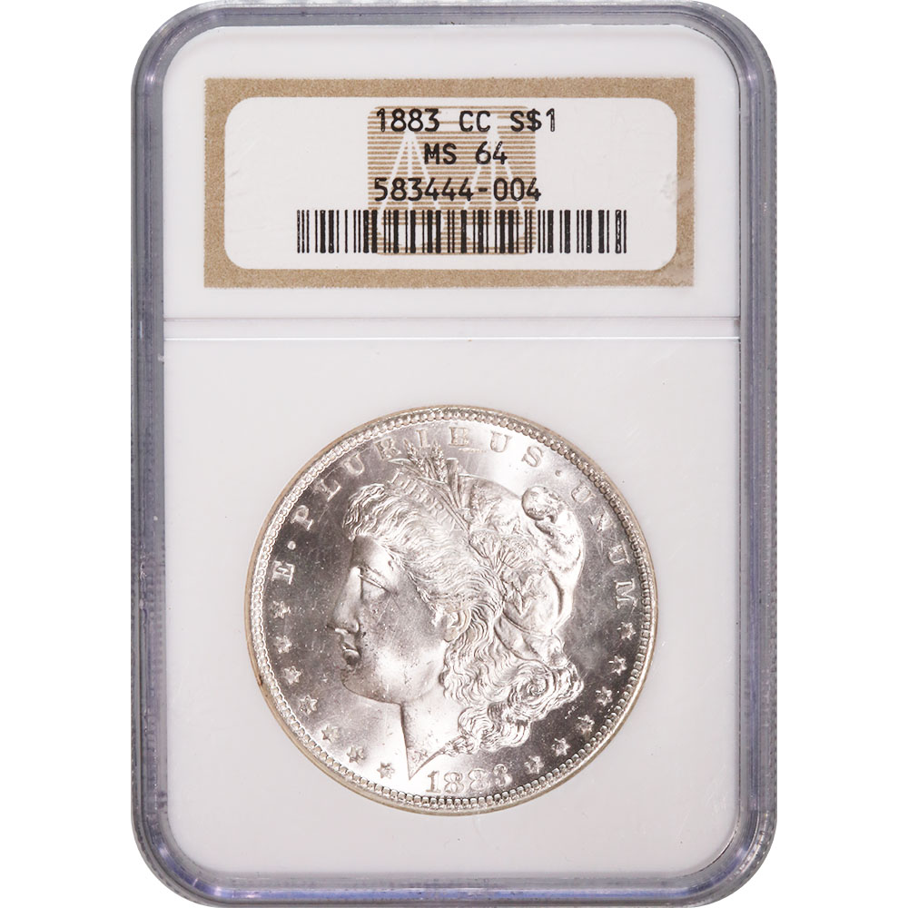 Certified Morgan Silver Dollar 1883-CC MS64 NGC
