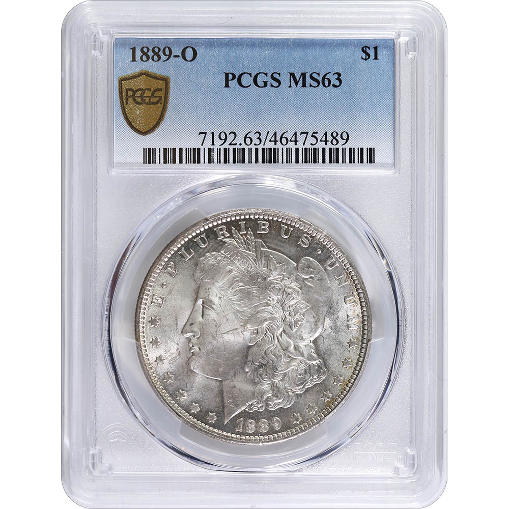 Certified Morgan Silver Dollar 1889-O MS63 PCGS