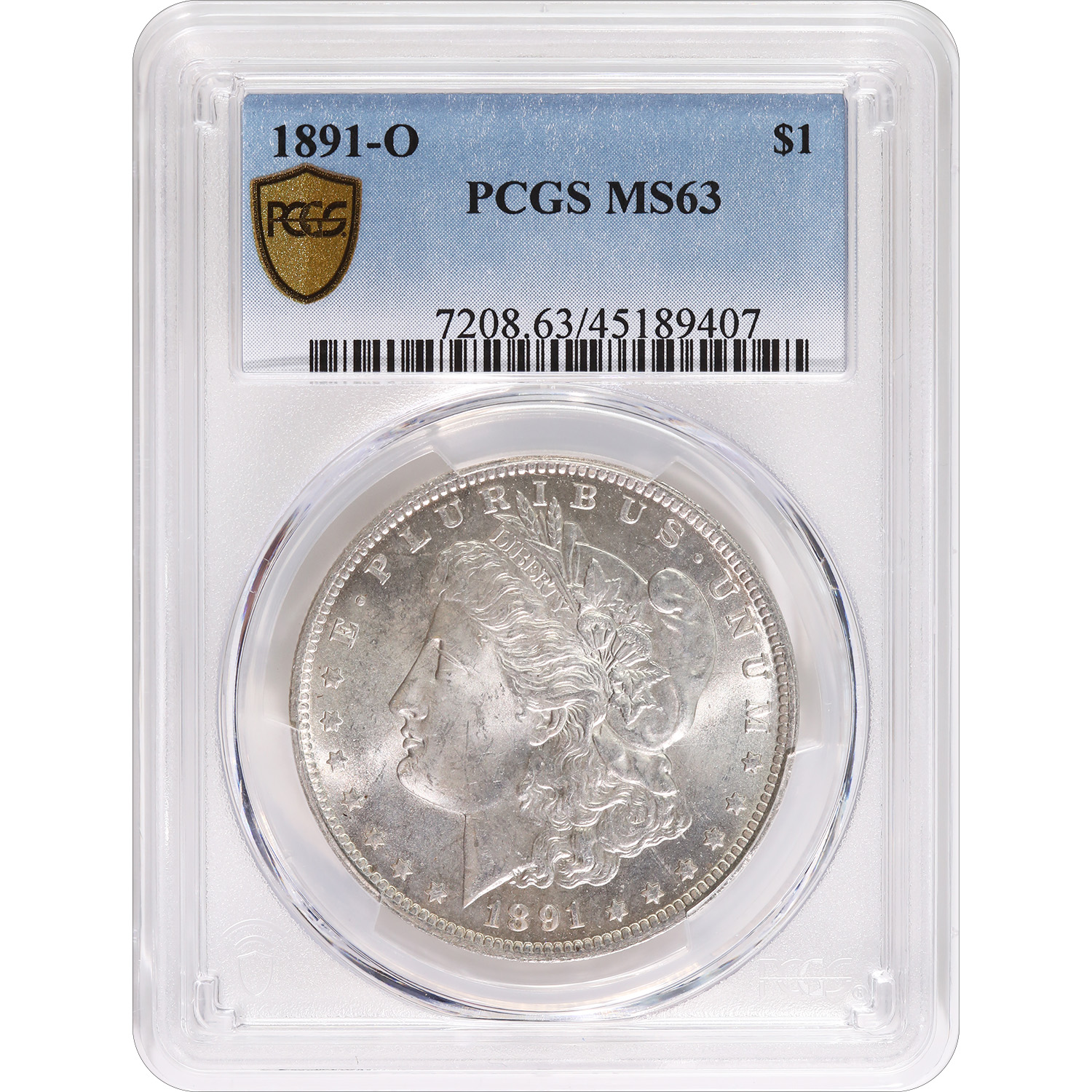 Certified Morgan Silver Dollar 1891-O MS63 PCGS