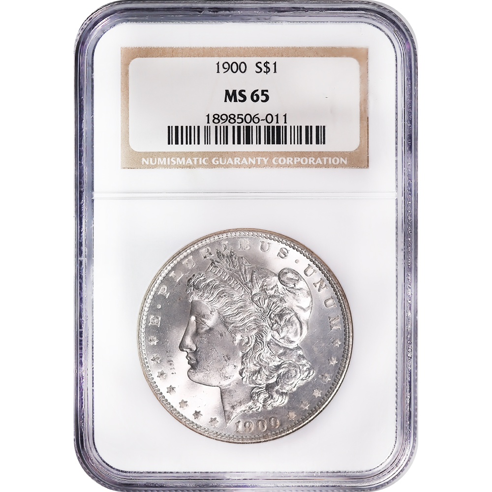 Certified Morgan Silver Dollar 1900 MS65 NGC