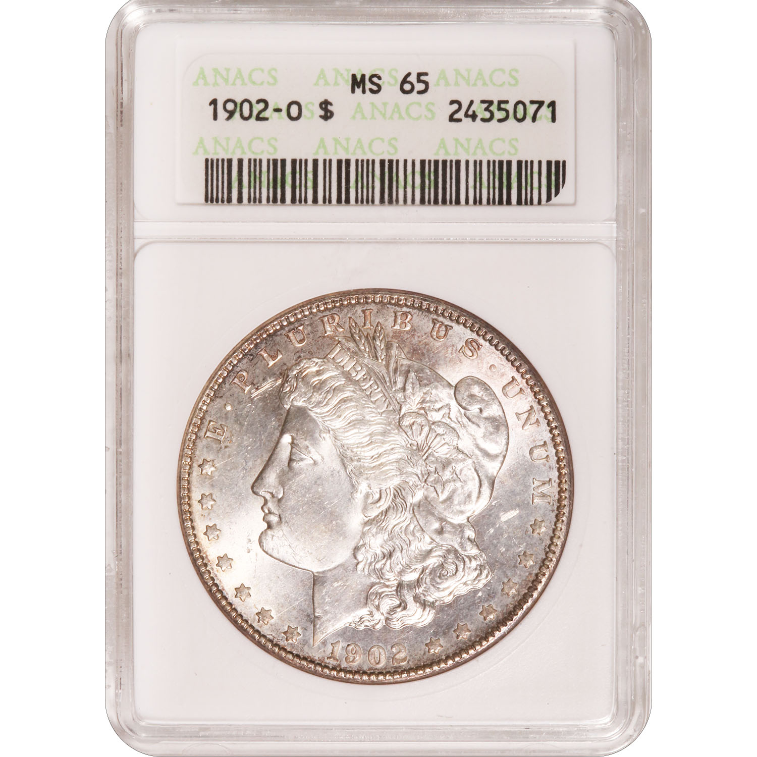Certified Morgan Silver Dollar 1902-O MS65 ANACS