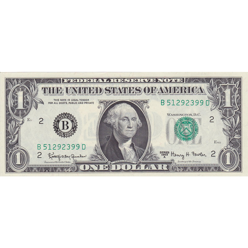 1963A $1 Federal Reserve Note UNC