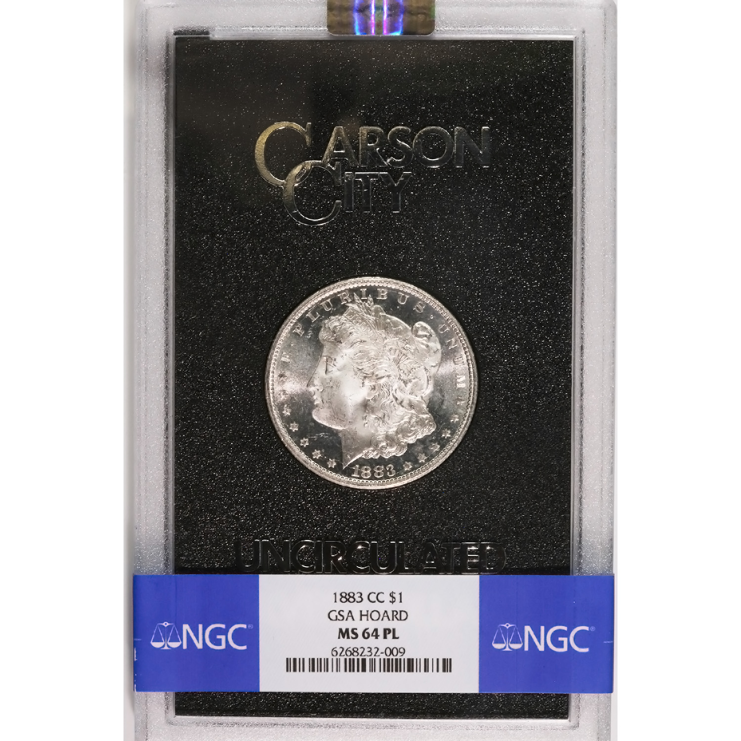 Carson City Morgan Silver Dollar 1883-CC GSA MS64PL NGC