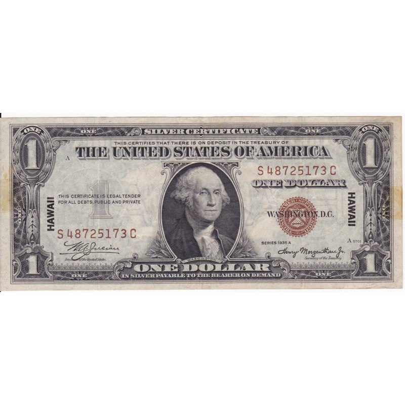 1935A Hawaii $1 Silver Certificate VF