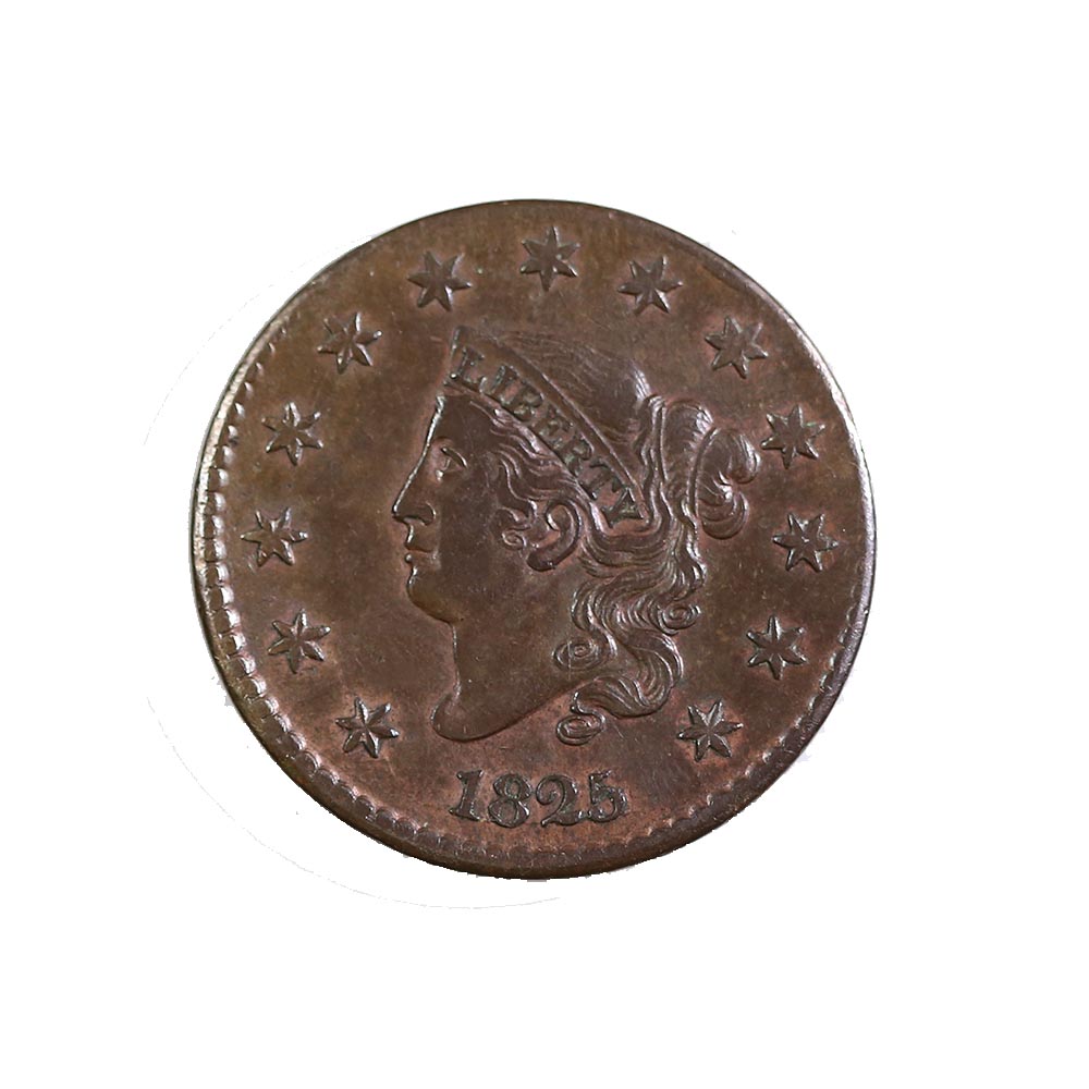 US Large Cent 1825 Coronet Head Extra Fine