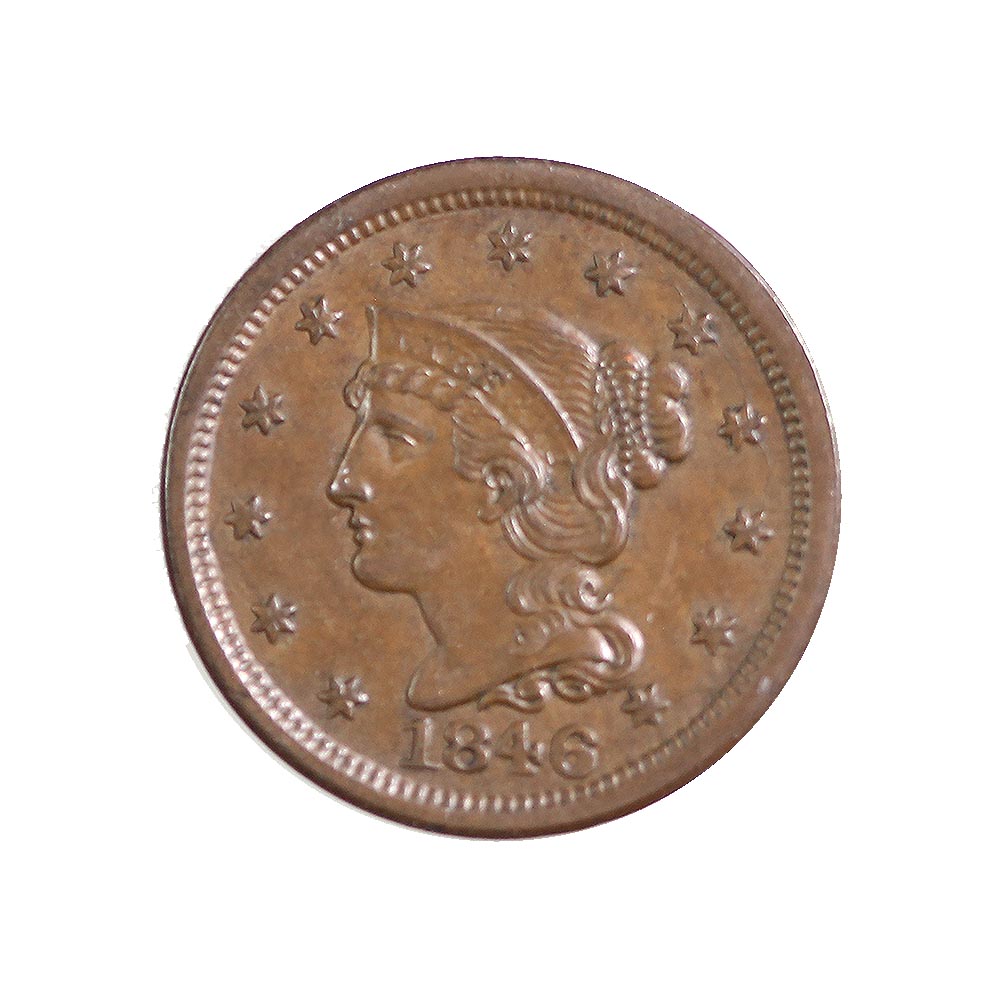 US Large Cent 1846 Small Date BN UNC