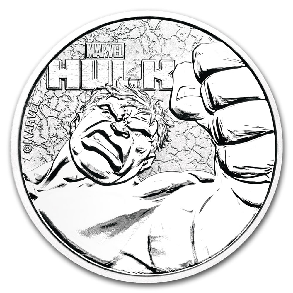 2019 Tuvalu 1oz Silver $1 Marvel Hulk Coin BU