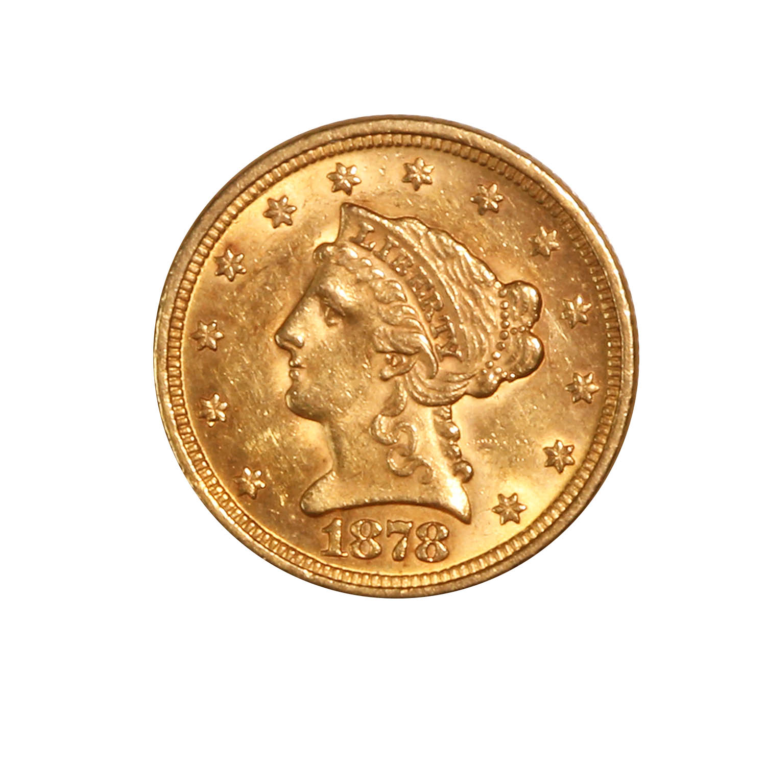 $2.5 Gold Liberty 1878 AU+