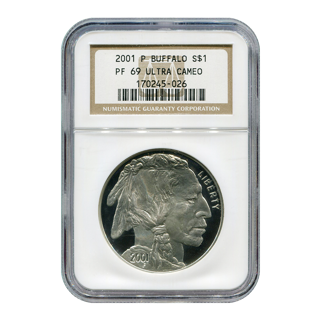 Certified Commemorative Dollar 2001-P Buffalo PF69 NGC