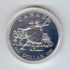 Canada 2001 silver dollar Ballet
