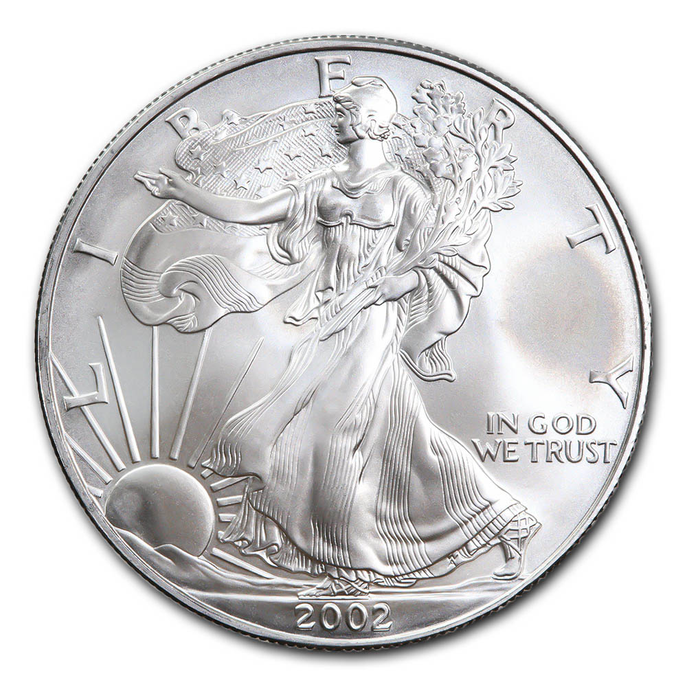 Details about   2002 $1 U.S Pure Silver American Eagle Coin One Dollar 1 Troy Oz .999 Fine BU 