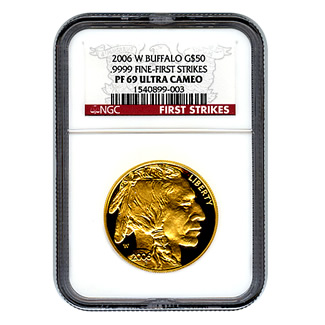 Certified Proof Buffalo Gold Coin 2006-W PF69 Ultra Cameo First Strike