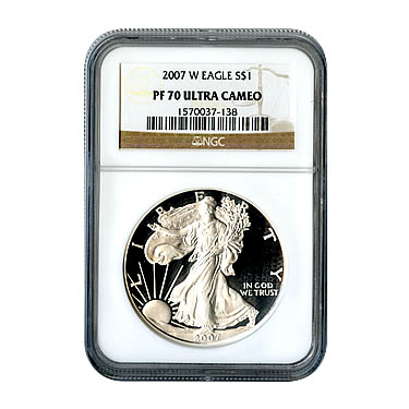 Certified Proof Silver Eagle 2007 PF70 NGC