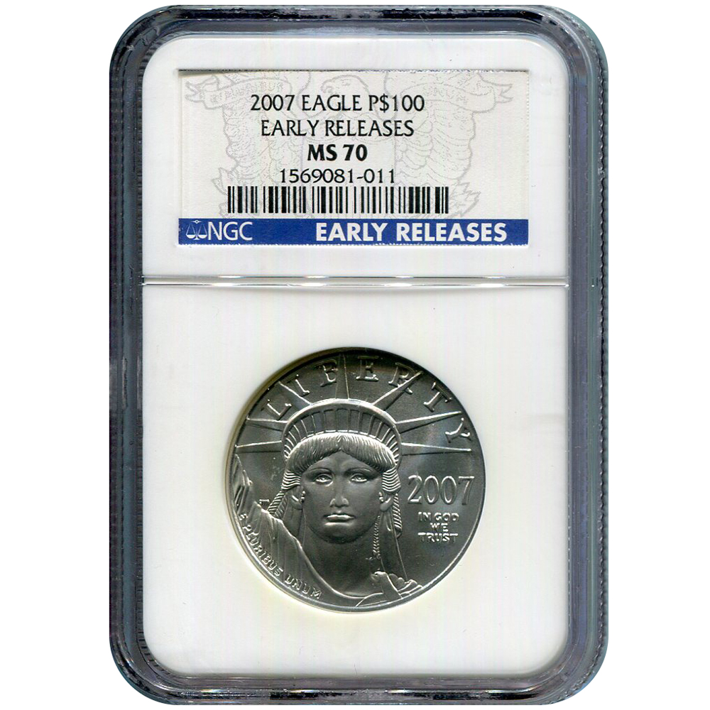 Certified Platinum American Eagle 2007 One Ounce MS70 NGC Early Release