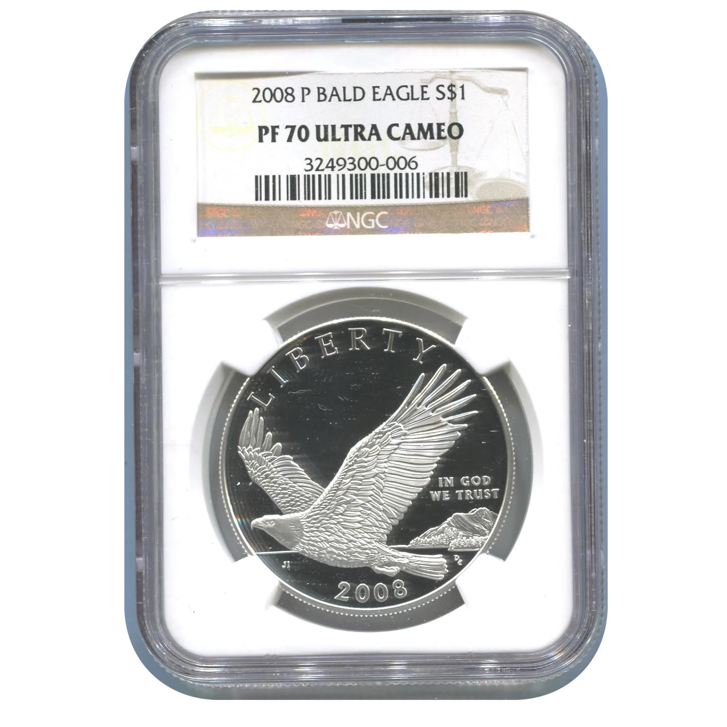 Certified Commemorative Dollar 2008-P Bald Eagle PF70 NGC Ultra Cameo 