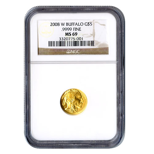 Certified Uncirculated Gold Buffalo Tenth Ounce 2008-W MS69 NGC