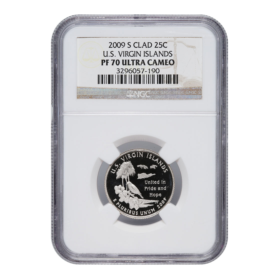 Certified Proof US Virgin Islands Territory Silver Quarter 2009-S PF70 NGC