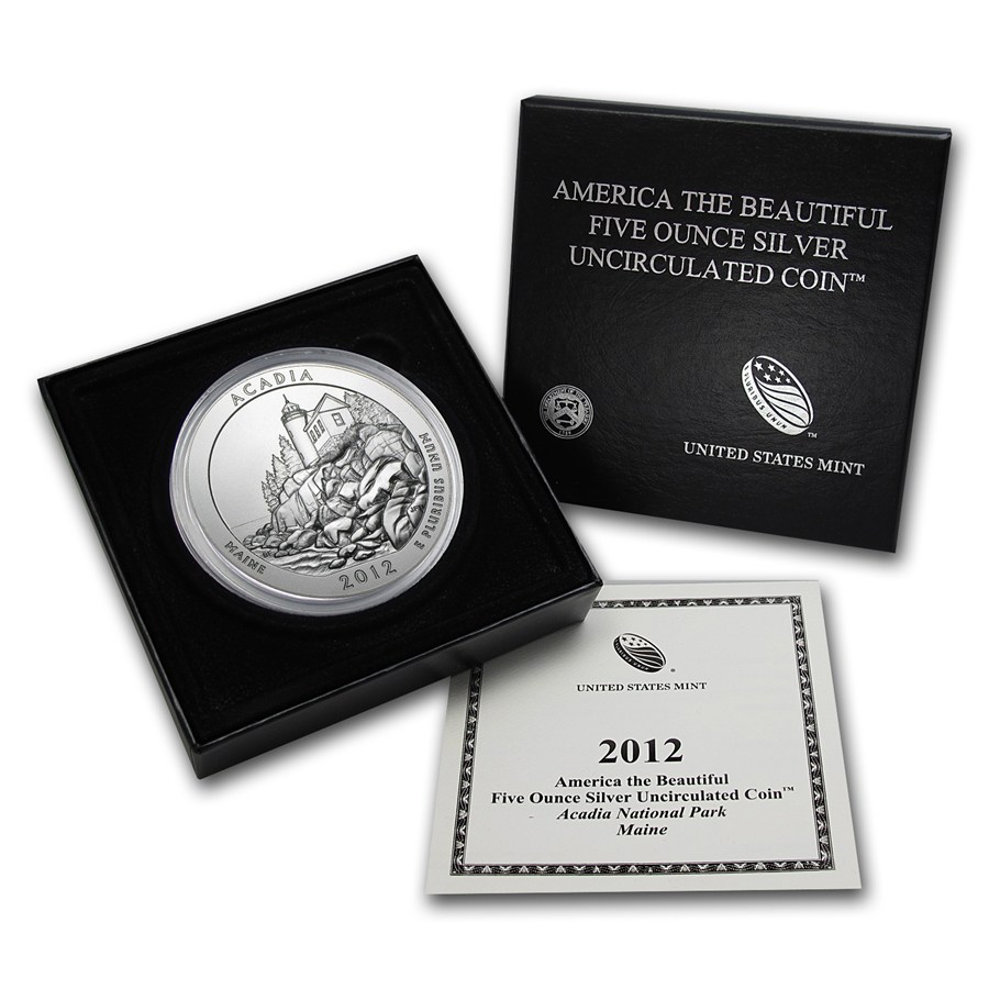 2012-P America The Beautiful Acadia ATB 5 Oz Box OGP & COA No Coin 