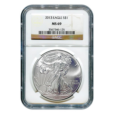 Certified Uncirculated Silver Eagle 2013 MS69 NGC