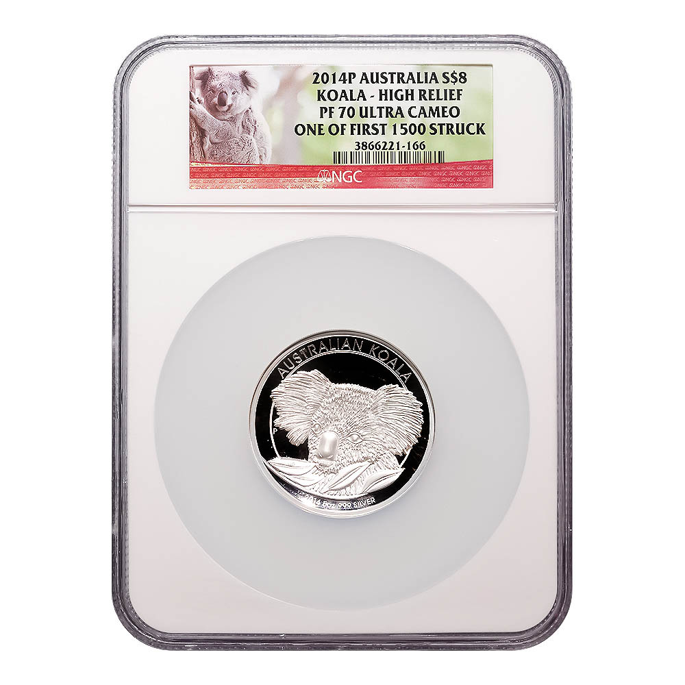 Australia 2014 $8 5 Oz. Koala High Relief PF70 NGC