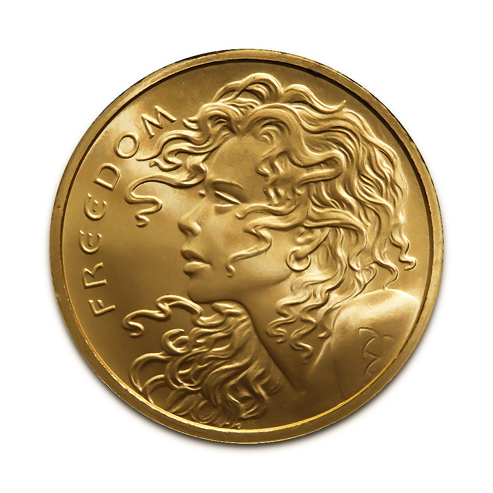 Silver Shield 1 oz. Gold 2014 or 2015 Freedom Girl BU