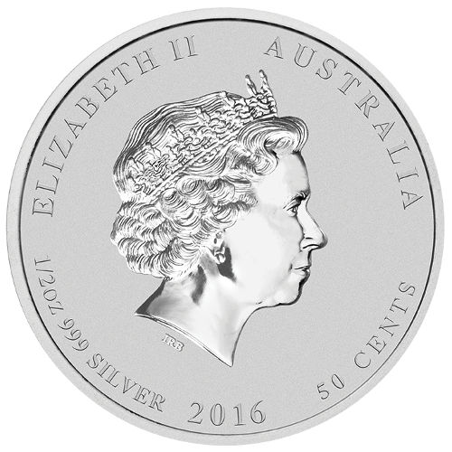 2016 AU Australia Silver Tiger Shark Half Dollar Brilliant Uncirculated Perth Mint 1/2 oz 
