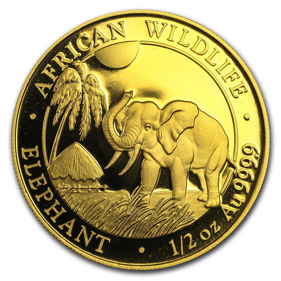 Somalia 2017 Gold Elephant 1/2 ounce