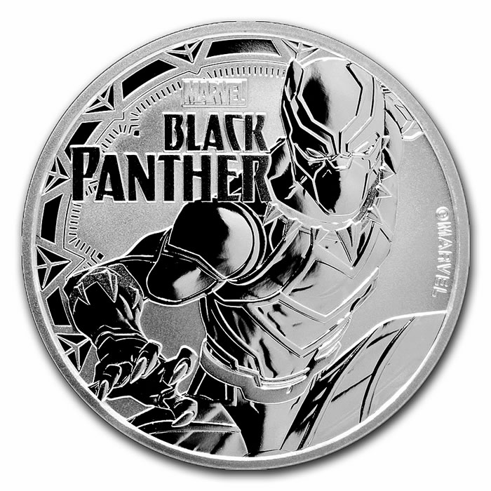 2018 Tuvalu 1 oz Silver $1 Marvel Series Black Panther Coin BU