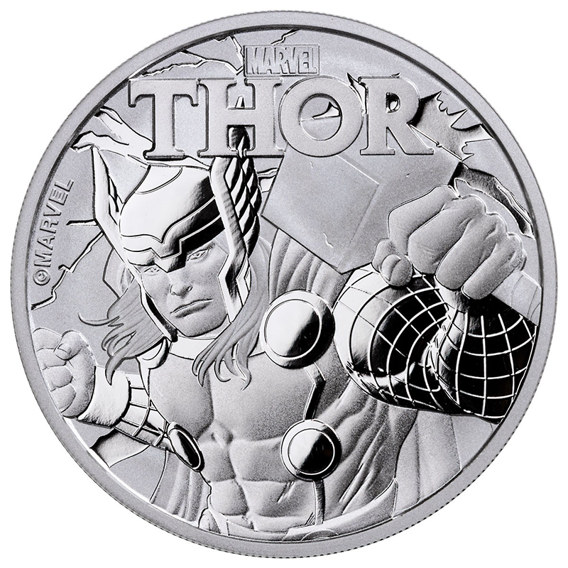 2018 Tuvalu 1 oz Silver $1 Marvel Series THOR Coin BU  