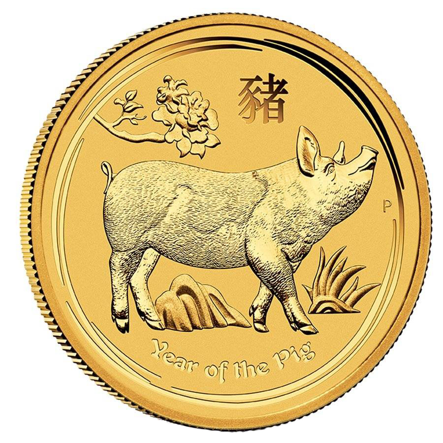 Australian Perth Mint Series II Lunar Gold 1/2 oz 2019 Pig