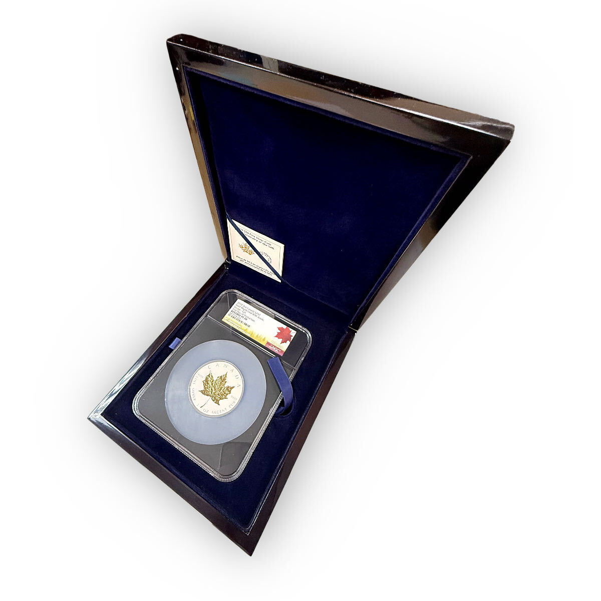 Certified Canadian Silver Maple Leaf Gilded $50 3 oz. Rev 2019 PF70 NGC - IN BOX
