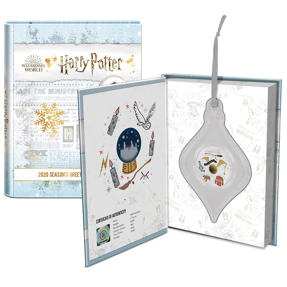 HARRY POTTER Season's Greetings 1oz Silver Coin