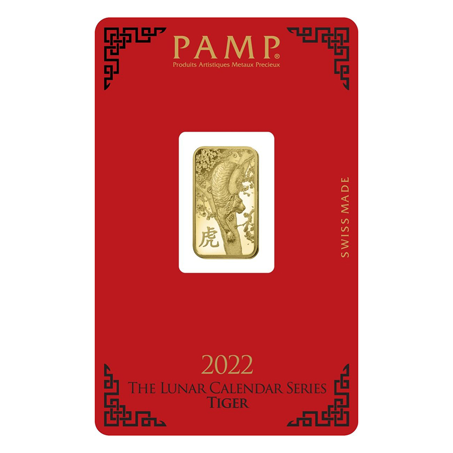 PAMP Suisse 5 Gram Gold Bar 2022 - Tiger Design