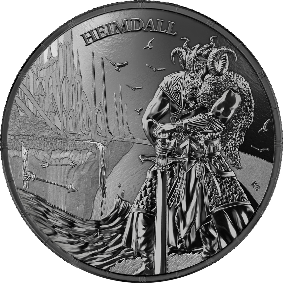 2025 Ragnarök: Heimdall 1 oz Black Silver BU