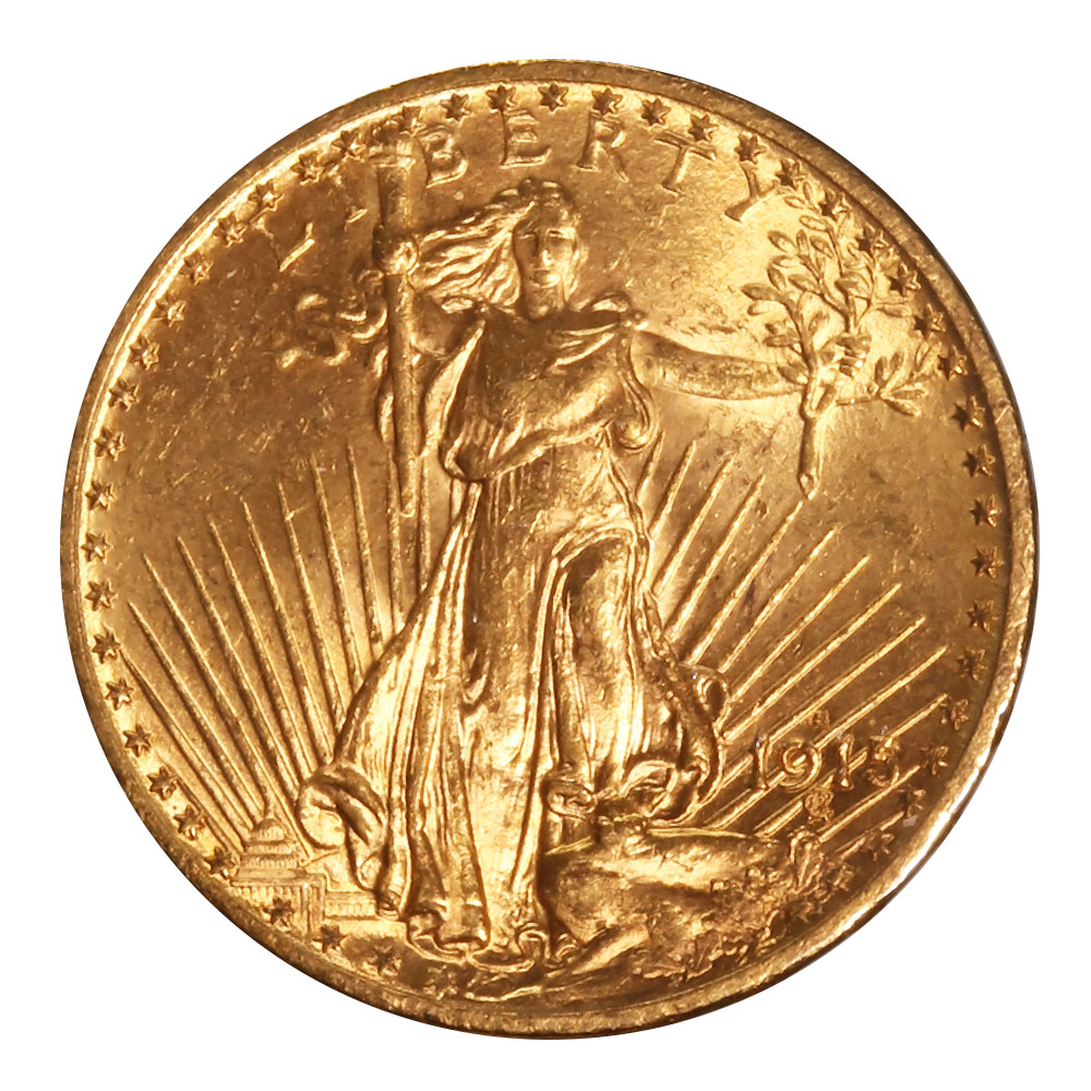 $20 Gold Saint Gaudens 1915-S AU
