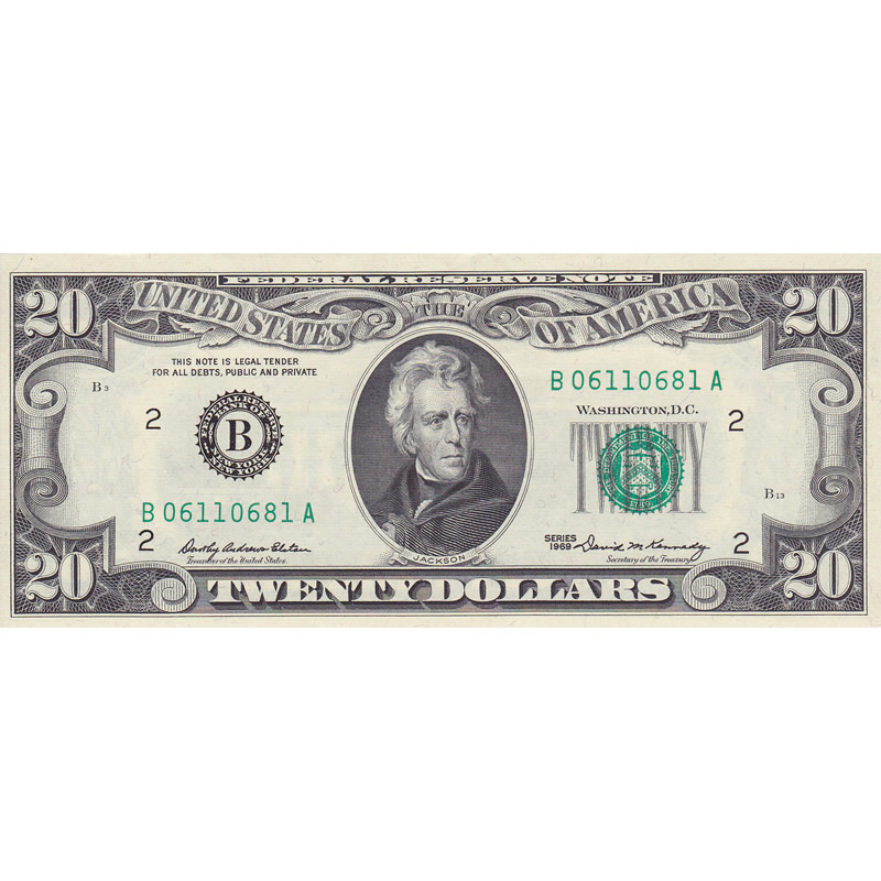 1969 $20 Federal Reserve Note UNC