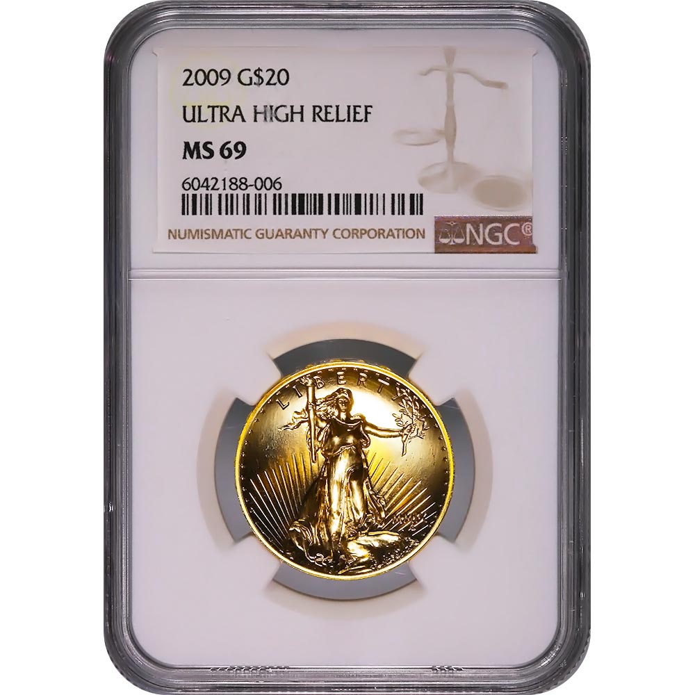 Certified 2009 Ultra High Relief Gold American Eagle MS69 NGC