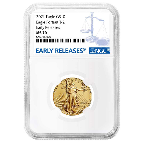 2021 $10 Type 2 American Gold Eagle 1/4 oz. NGC MS70 ER