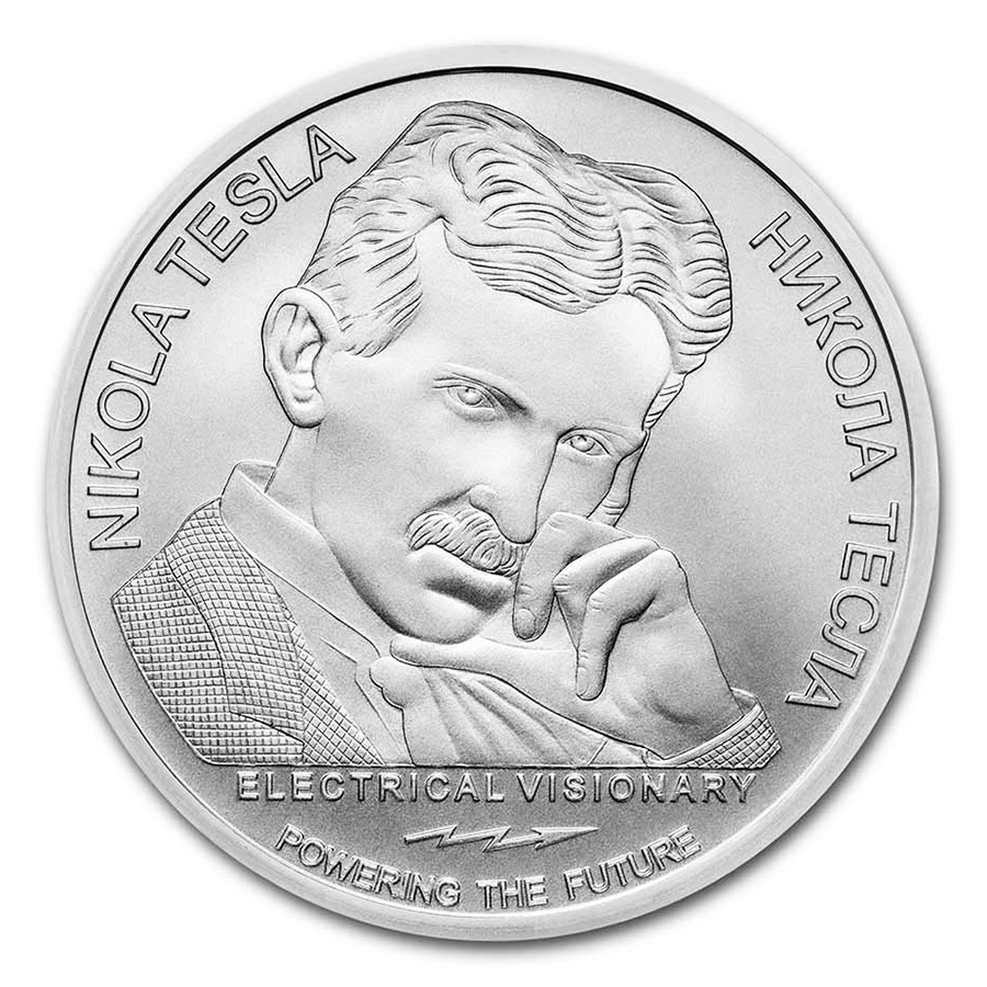 2022 Republic of Serbia 1 oz Silver 100 Dinar Nikola Tesla: Ozone Generator