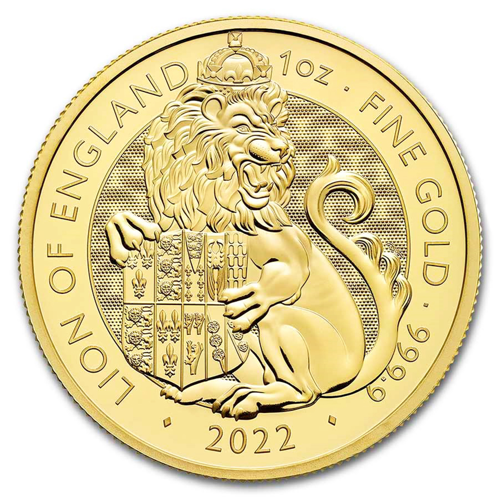 2022 1oz British Gold Coin Tudor Beast Lion of England (BU)