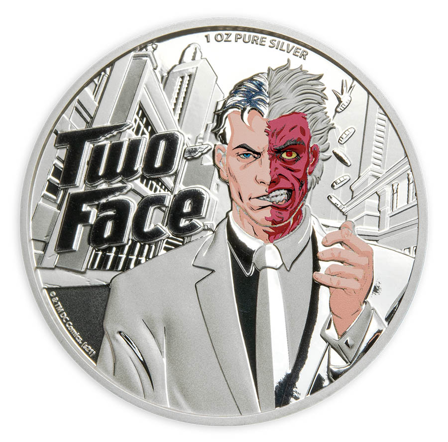 2022 DC Comics Two Face Supervillain Samoa 1oz Silver Coin (w/Box & COA)