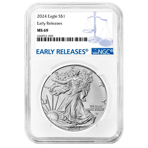 Certified Uncirculated Silver Eagle 2024 MS69 NGC Early Releases