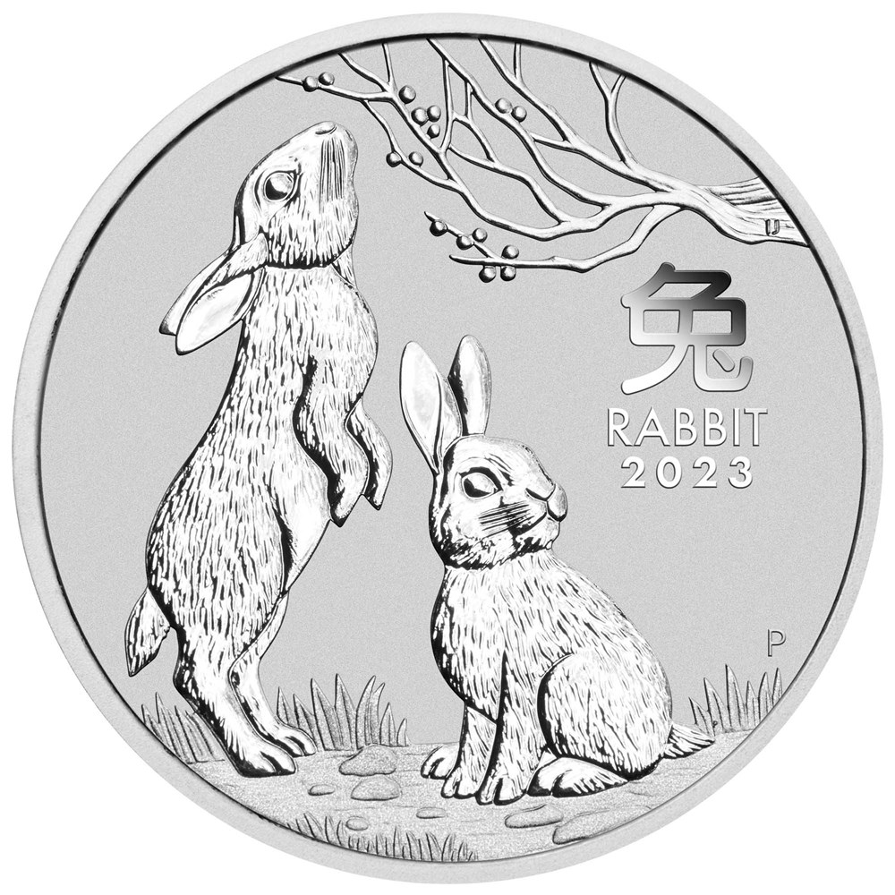 2023 Australia 2 oz Silver Lunar Rabbit BU (Series III)