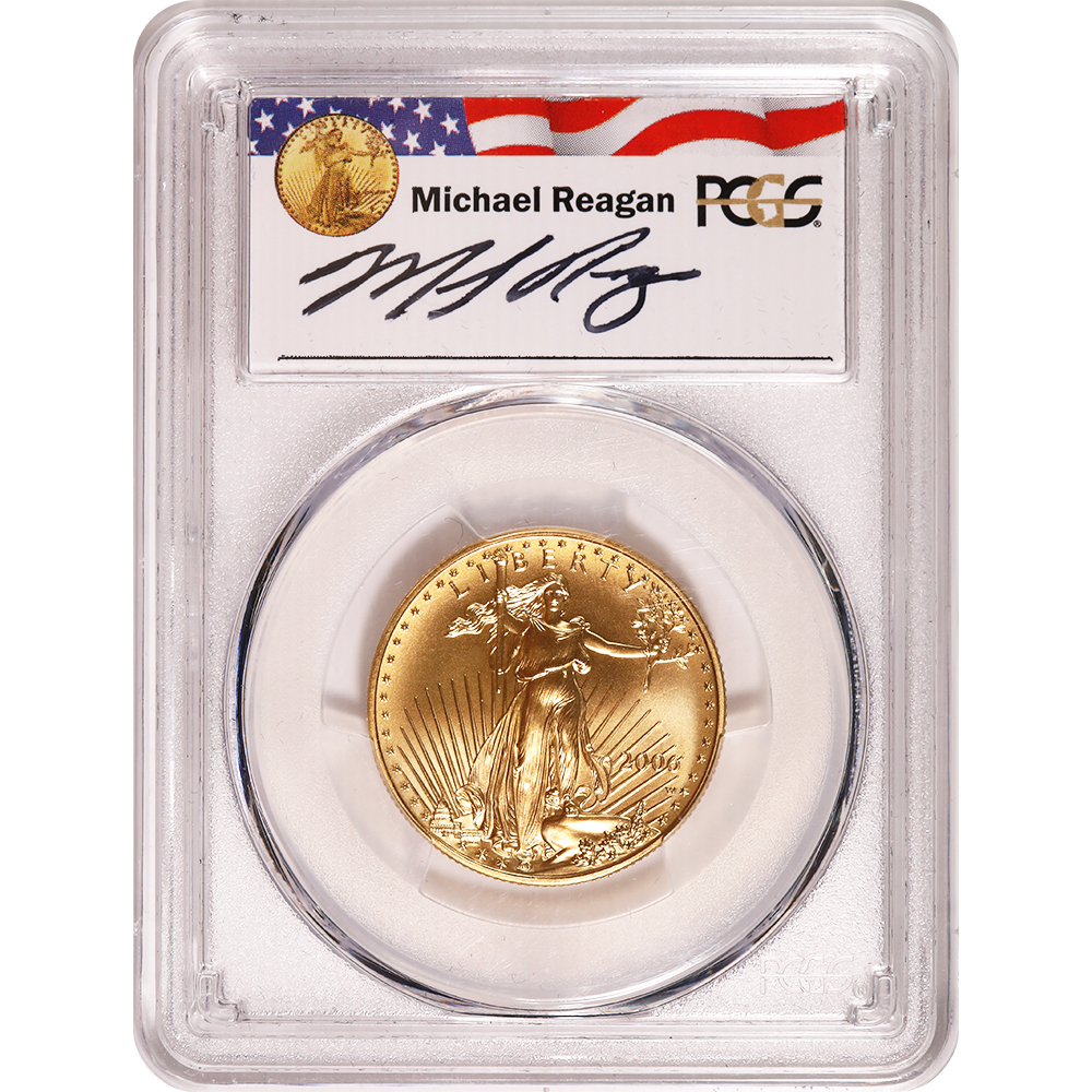Certified American $25 Burnished Gold Eagle 2006-W SP70 PCGS Reagan Legacy Series