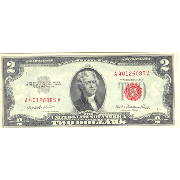 1953 $2 Legal Tender Note CU