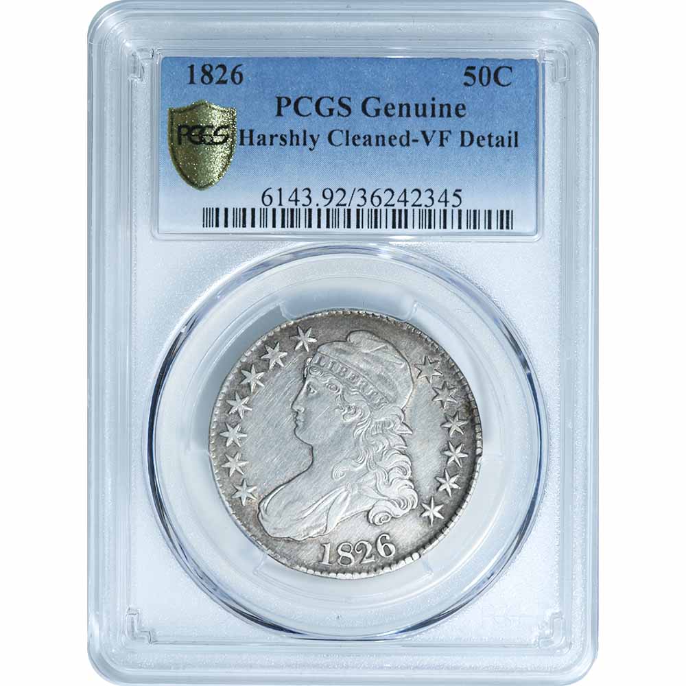 Certified Bust Half Dollar 1826 VF details PCGS