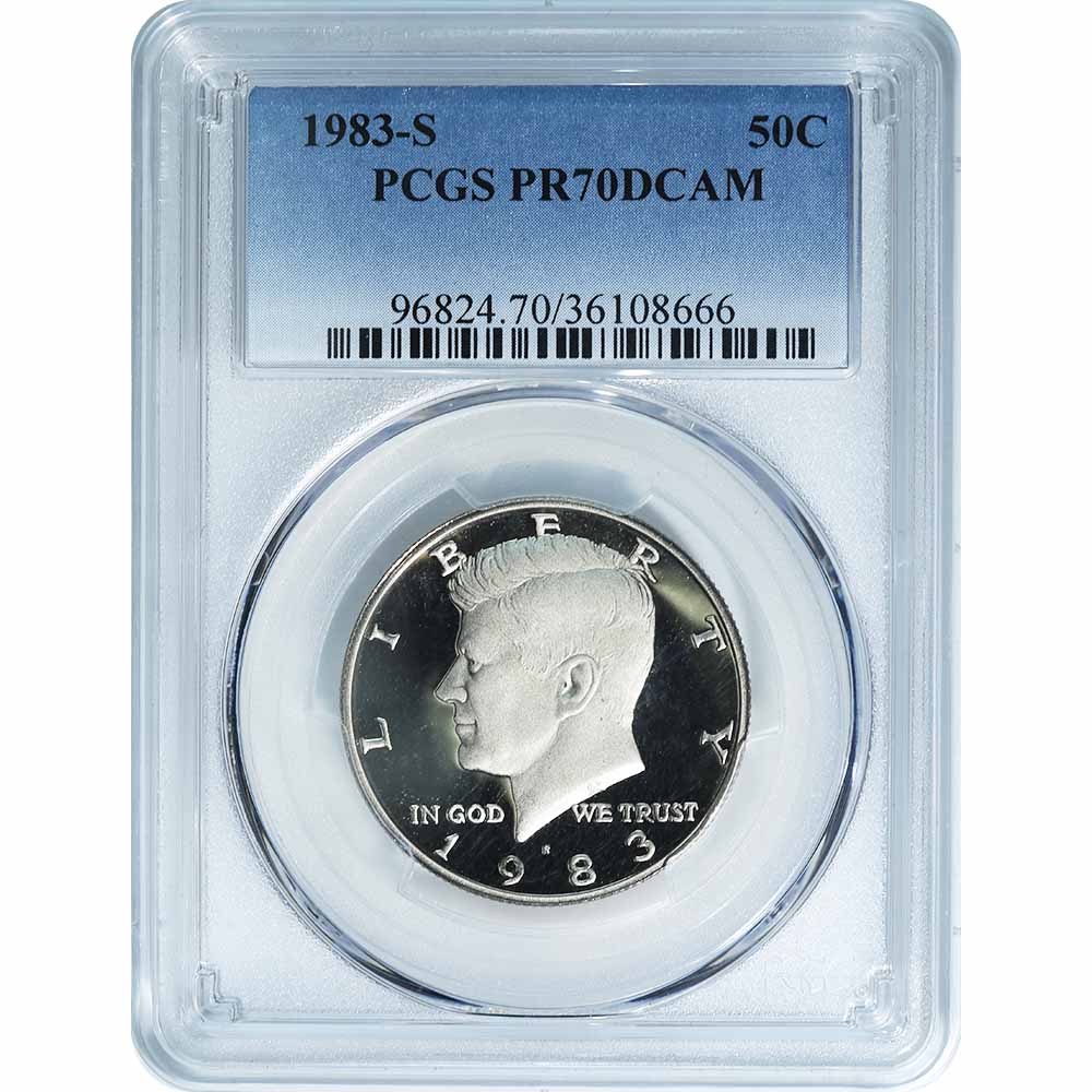 Certified Kennedy Half Dollar 1983-S PR70DCAM PCGS