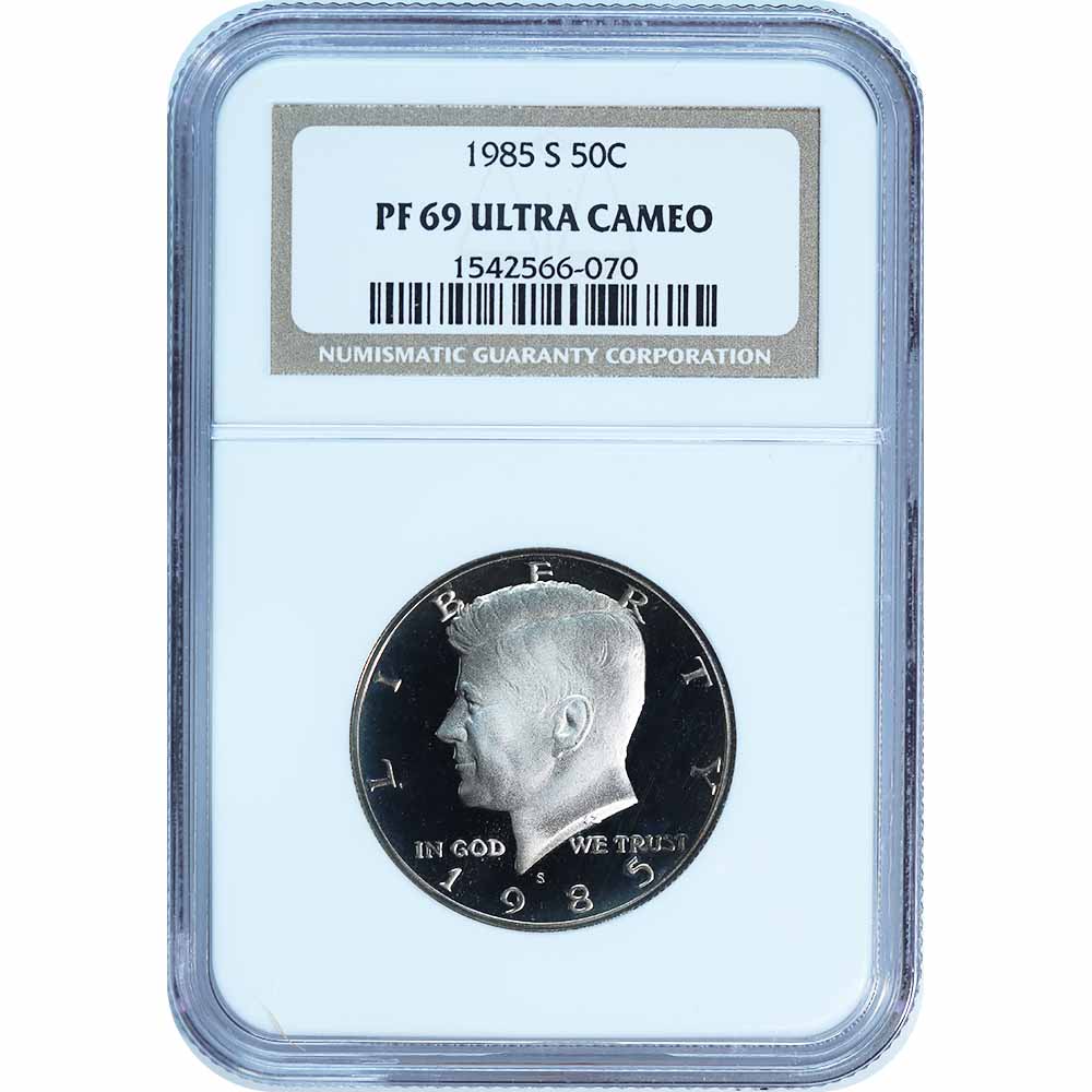 Certified Kennedy Half Dollar 1985-S PF69 NGC